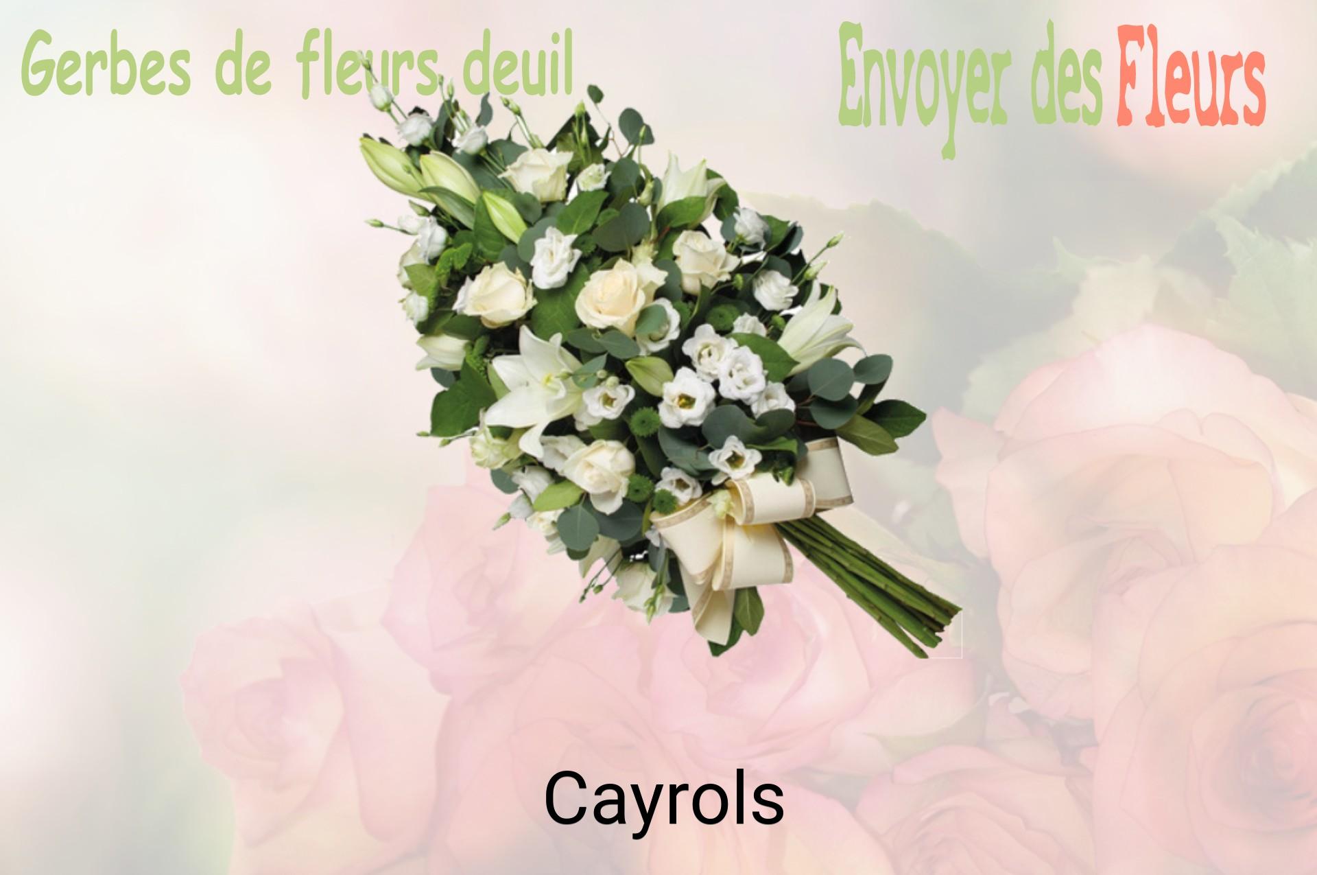Gerbe de fleurs de deuil livrée à Cayrols